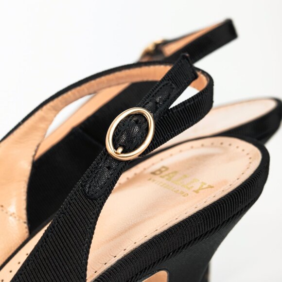 Bally Ciel Black Fabric Slingback Pointed-Toe Heels - Picture 9 of 12